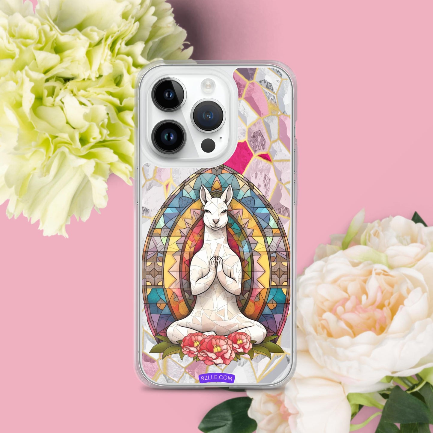 Kangaroo Stained Glass Clear Phone Case for iPhone®