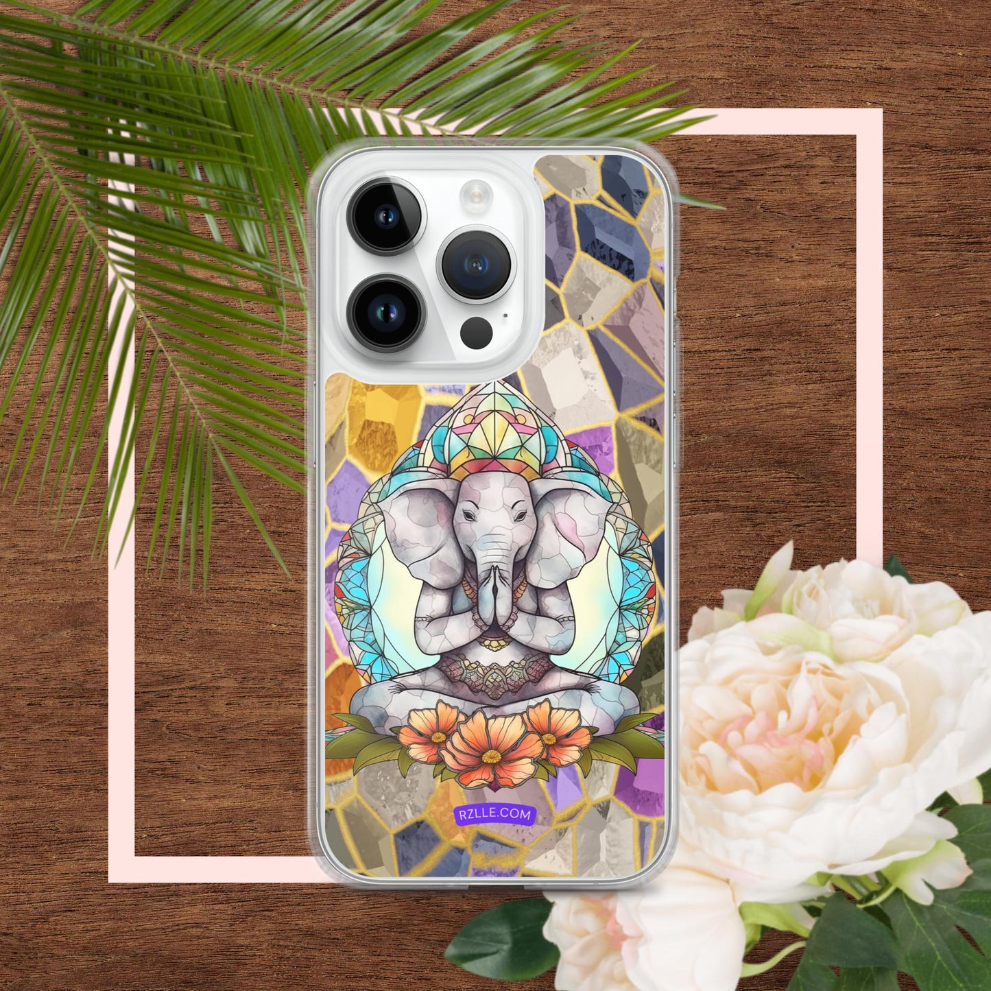 Zen Elephant Stained Glass Clear Phone Case for iPhone®