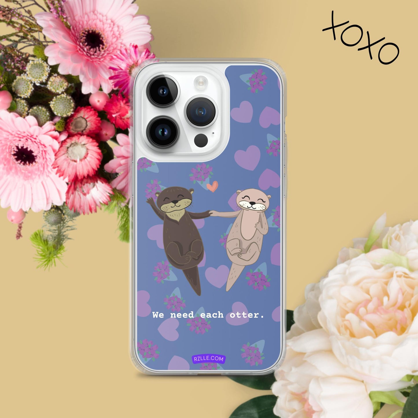 Cute Otters Clear Phone Case for iPhone®