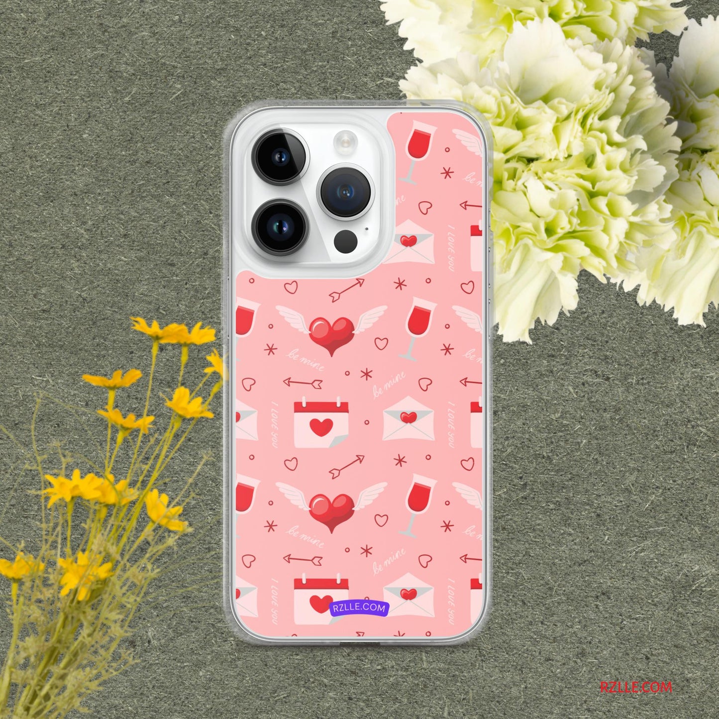 Red Flying Hearts Clear Phone Case for iPhone®