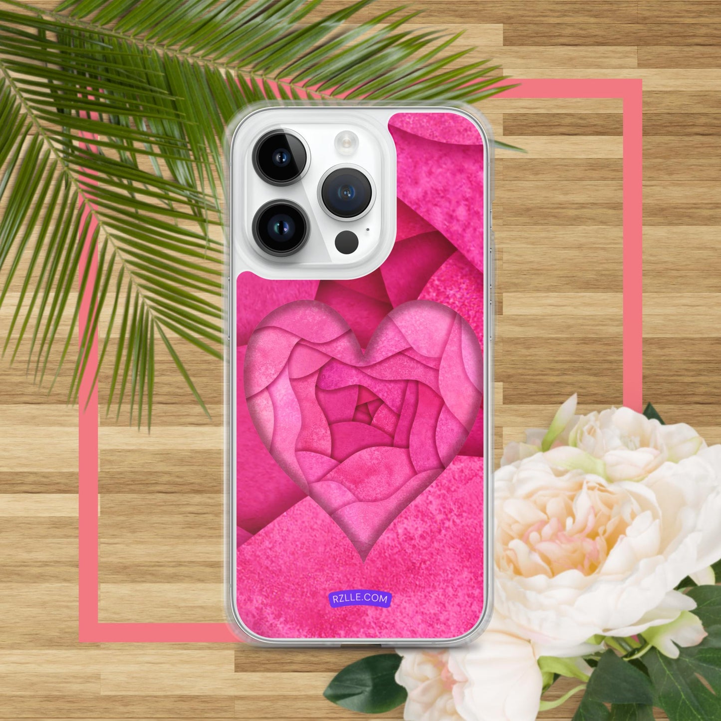 Pink Paper Hearts  Clear Phone Case for iPhone®