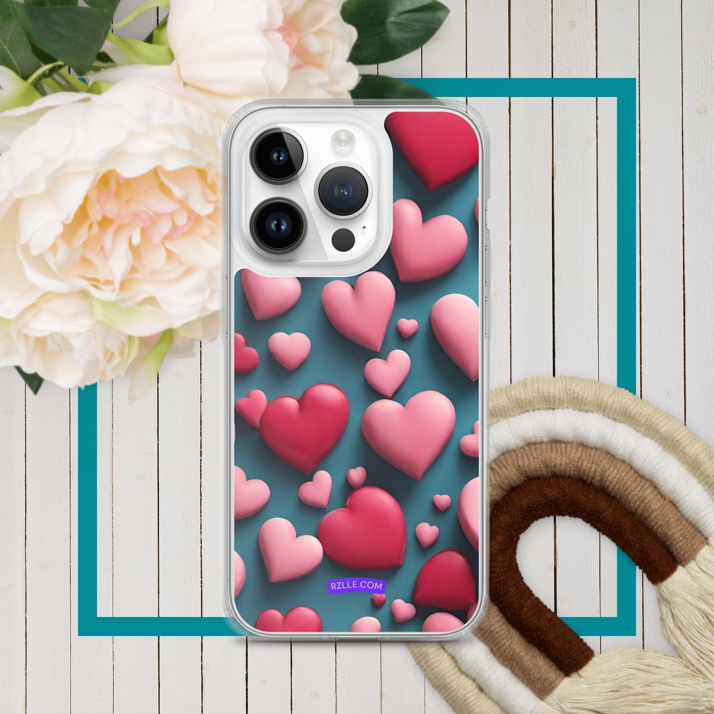 Clay Hearts Clear Phone Case for iPhone®