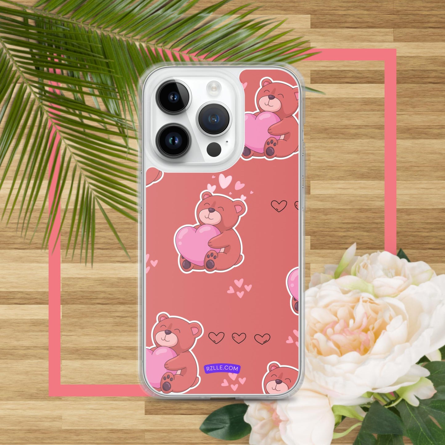 Bear Hug  Heart Clear Phone Case for iPhone®