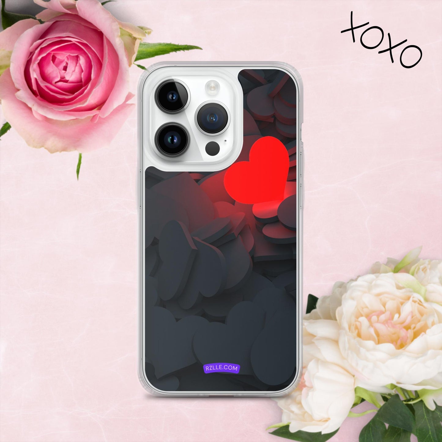 Glowing Heart Clear Phone Case for iPhone®