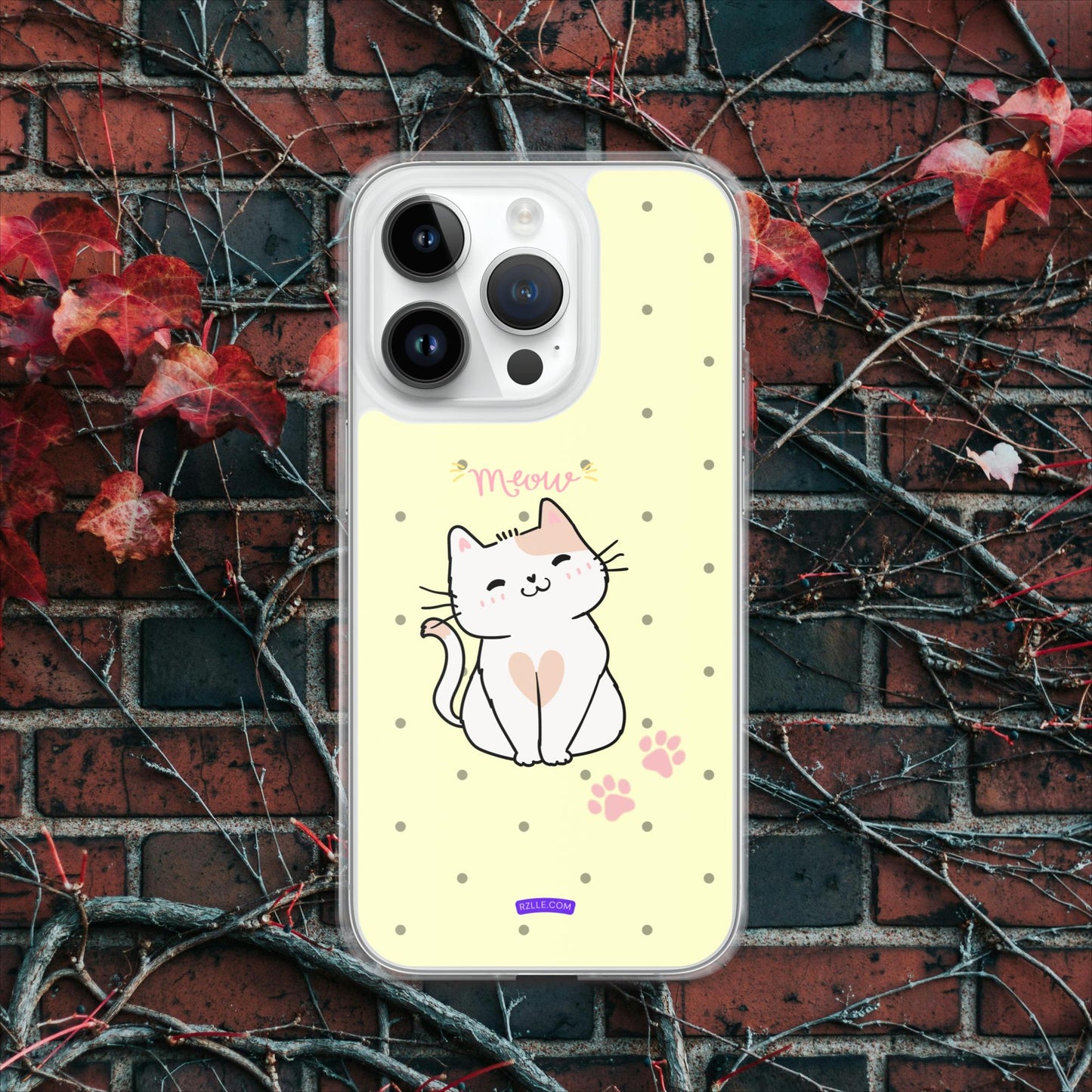 Cute White Cat Clear Case for iPhone®