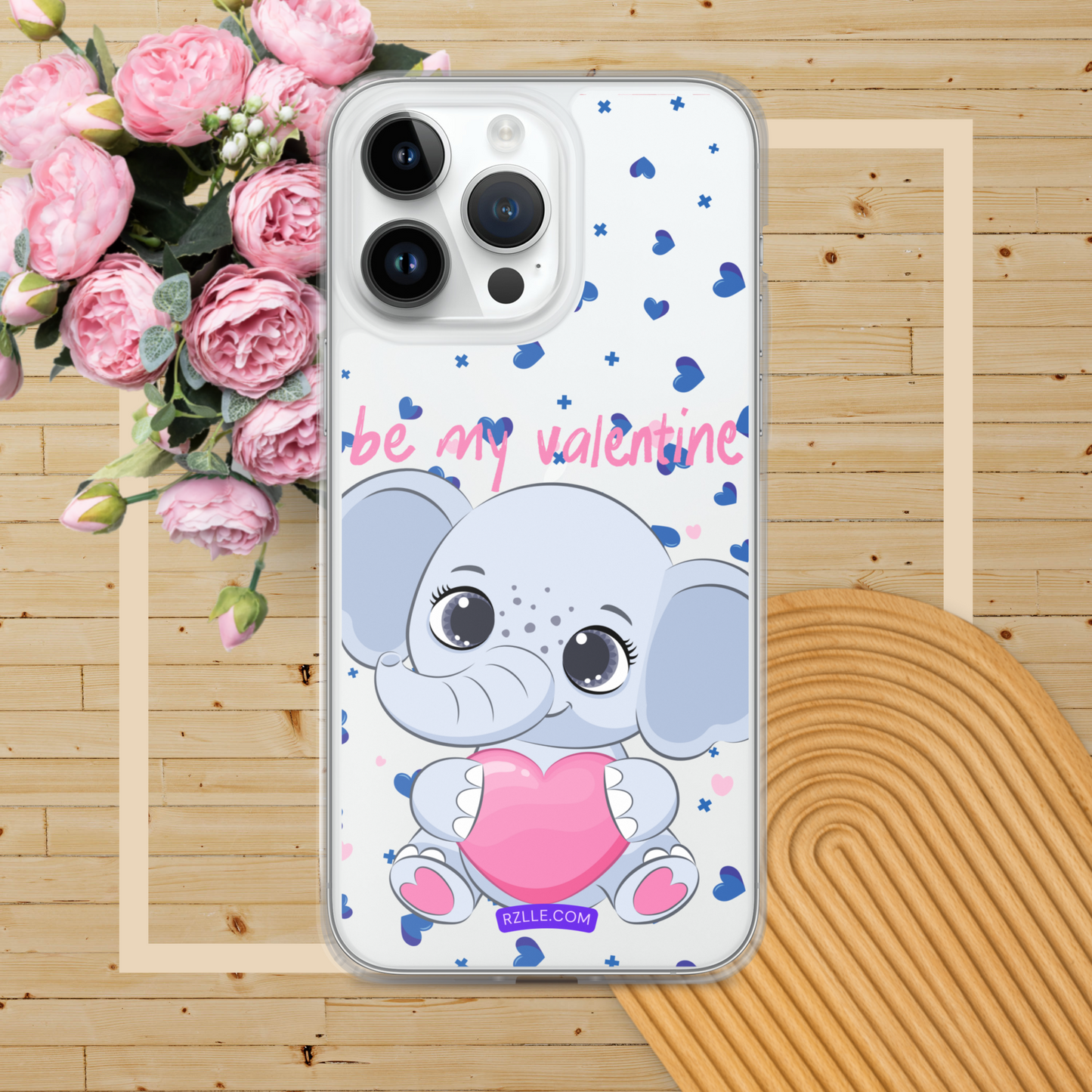 Cute Elephant Be My Valentine Clear Phone Case for iPhone®