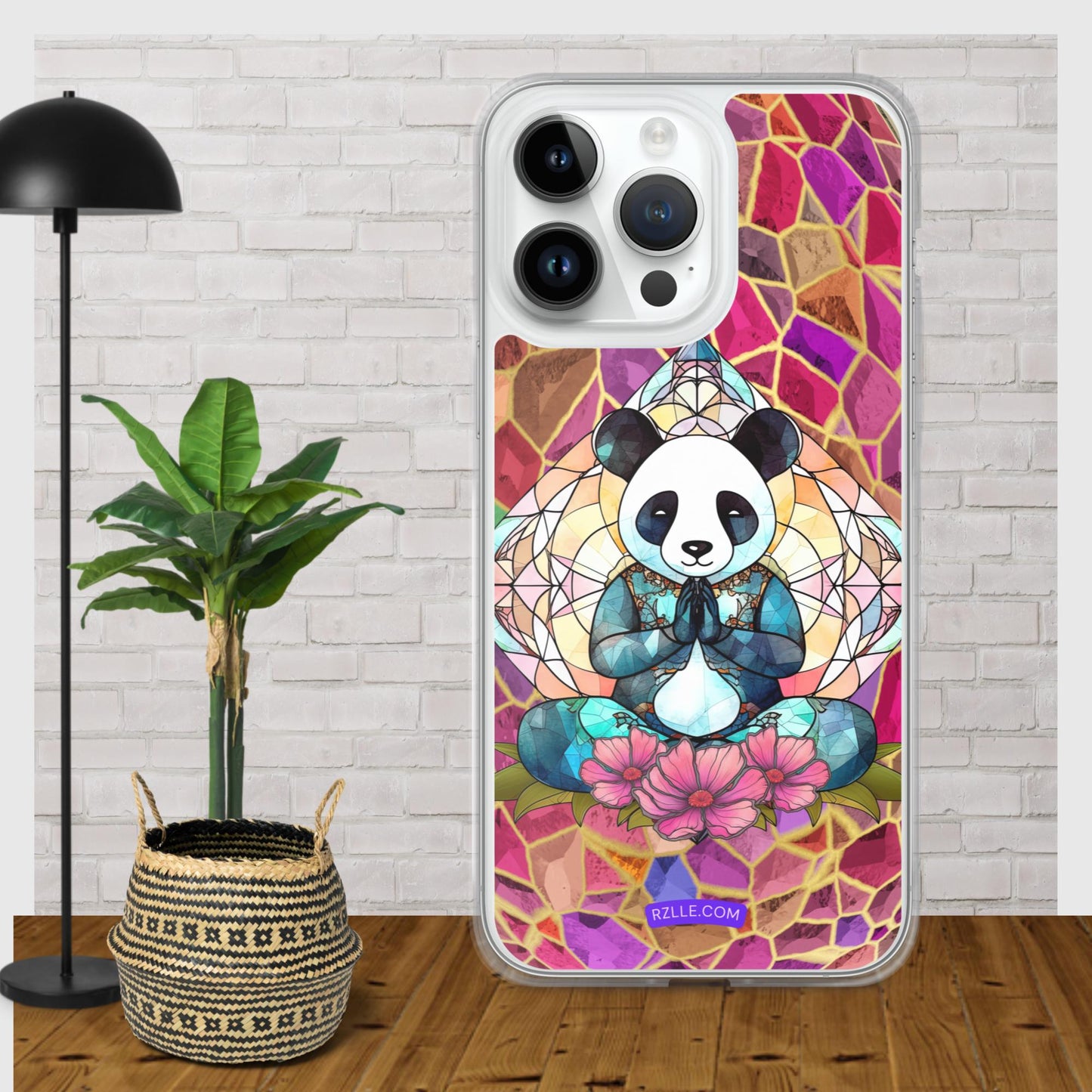 Panda Stained Glass Clear Phone Case for iPhone®