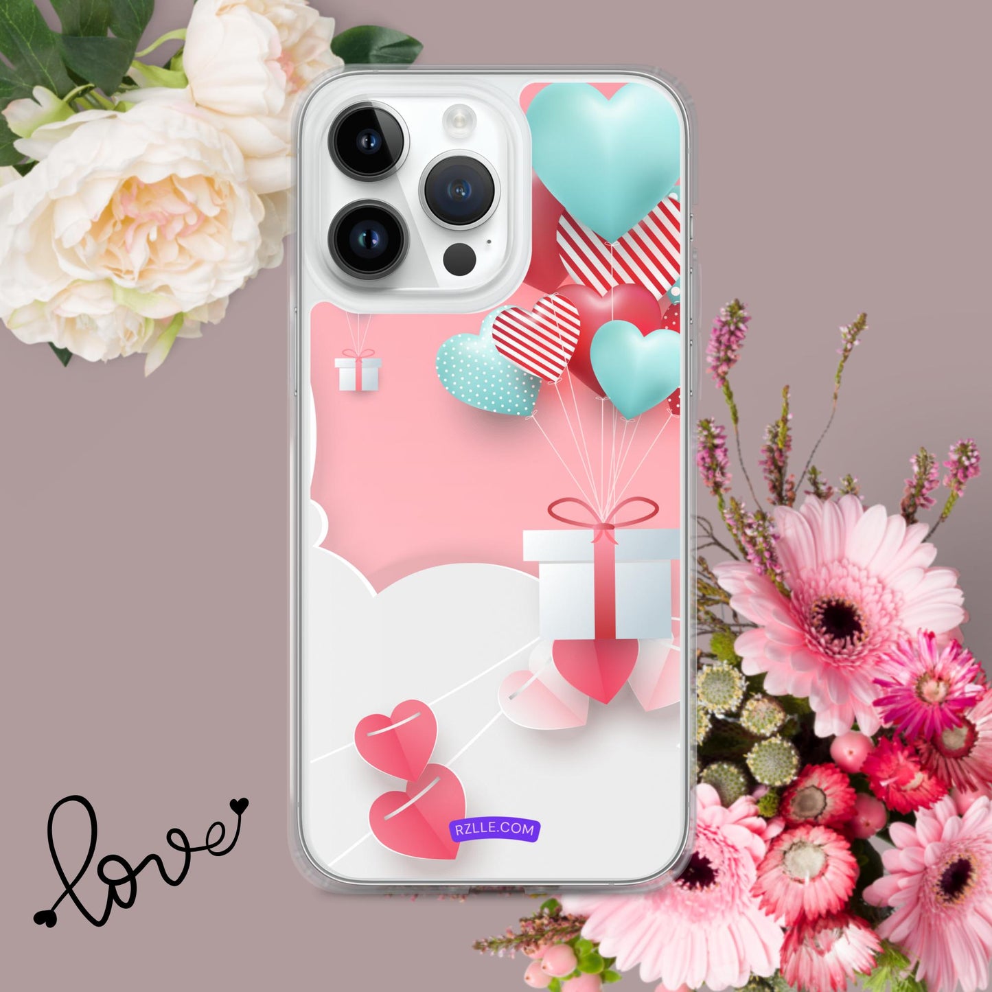 Hearts & Gifts Clear Phone Case for iPhone®