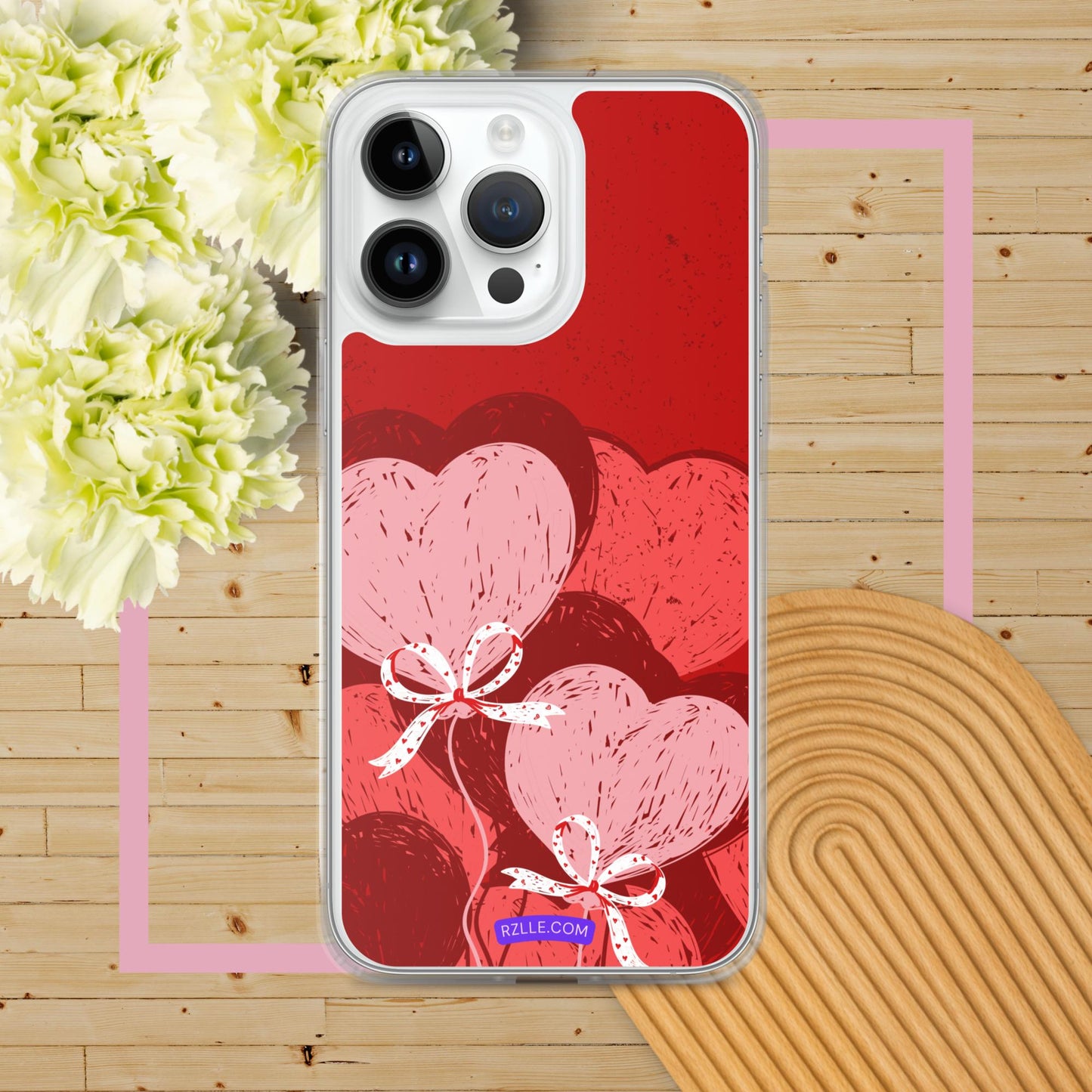 Hearts With Bows Clear Phone Case for iPhone®