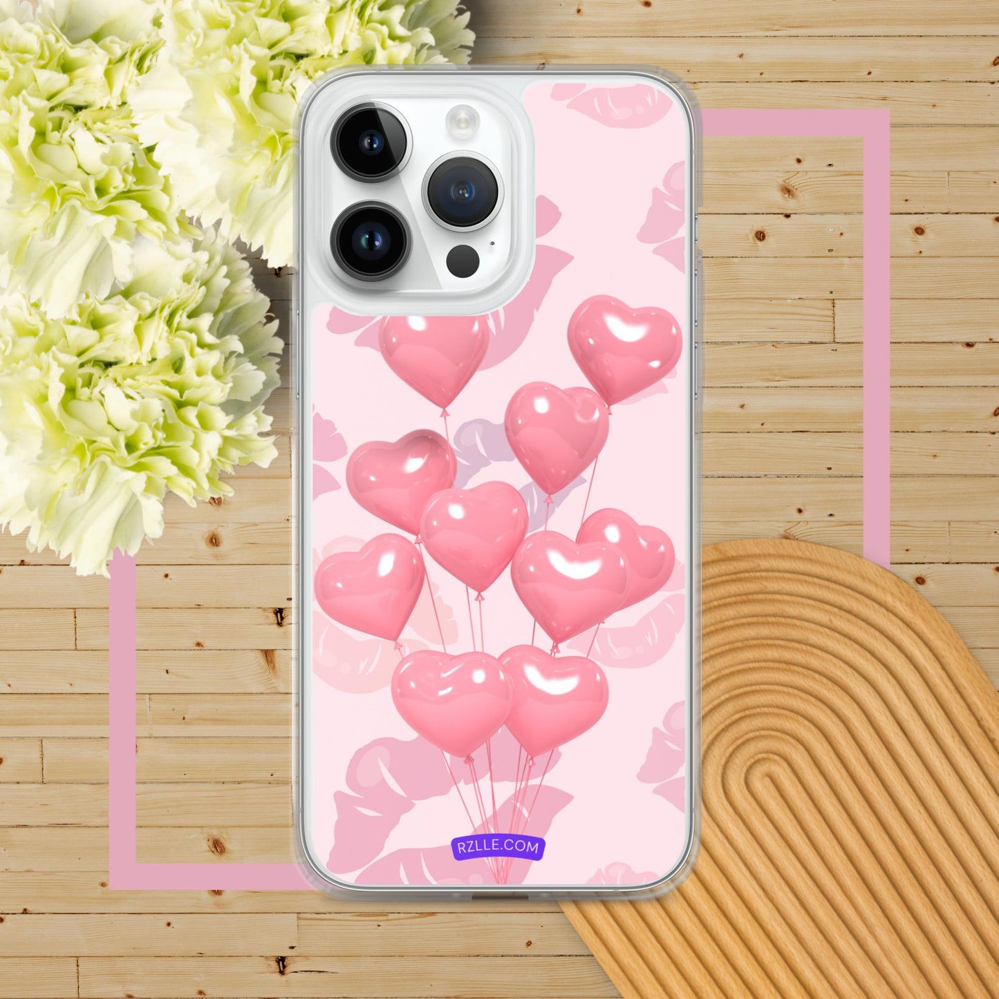 Pink Balloon Hearts Clear Phone Case for iPhone®