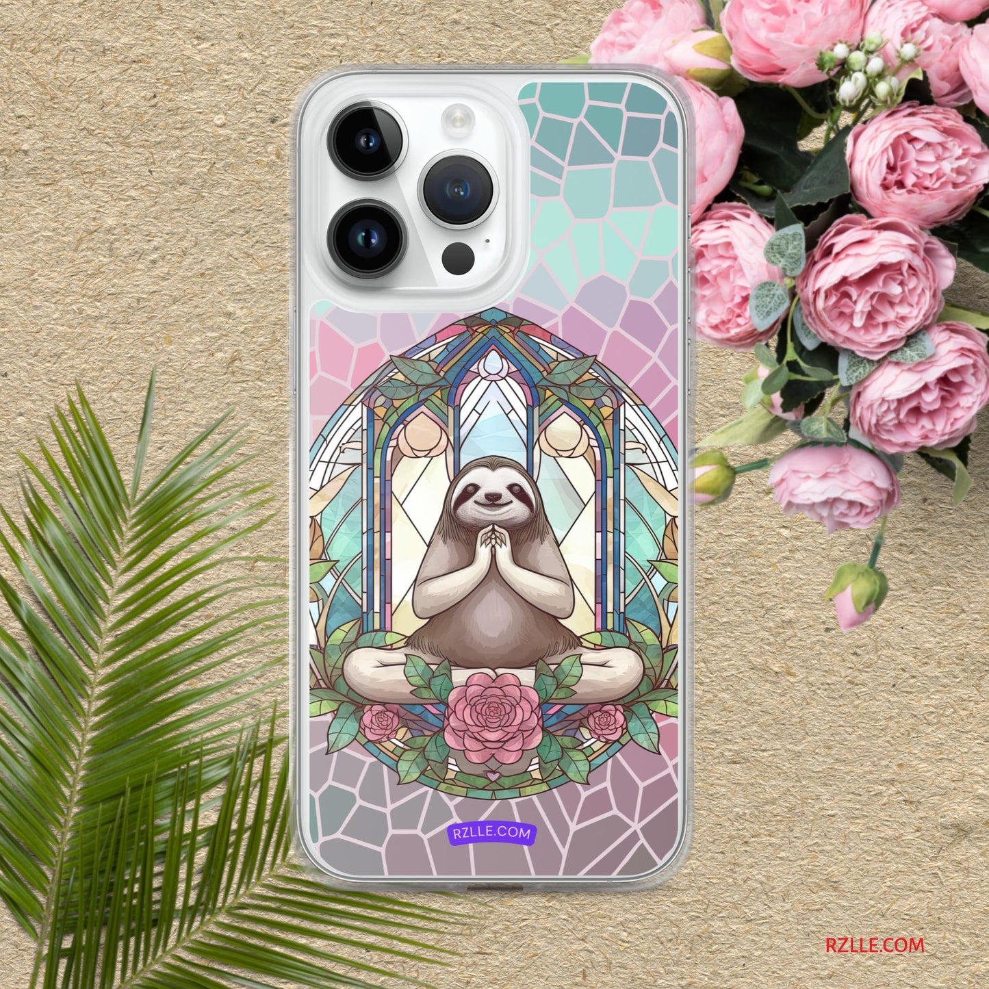 Sloth Stained Glass Clear Phone Case for iPhone®