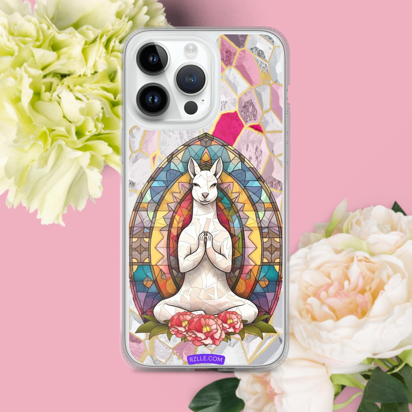 Kangaroo Stained Glass Clear Phone Case for iPhone®