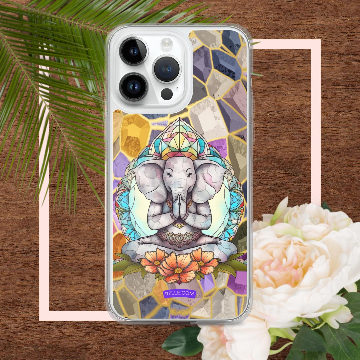 Zen Elephant Stained Glass Clear Phone Case for iPhone®