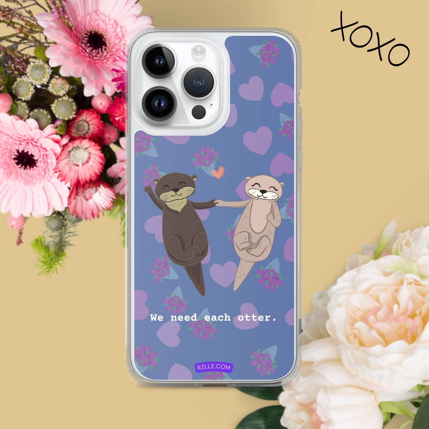 Cute Otters Clear Phone Case for iPhone®