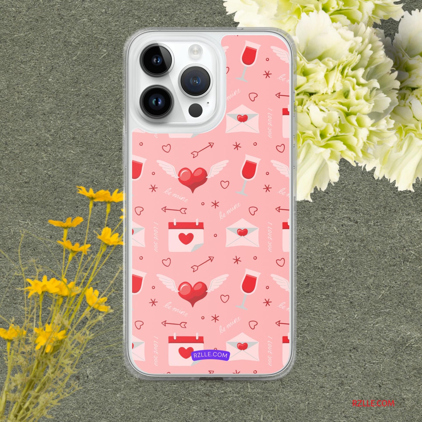 Red Flying Hearts Clear Phone Case for iPhone®