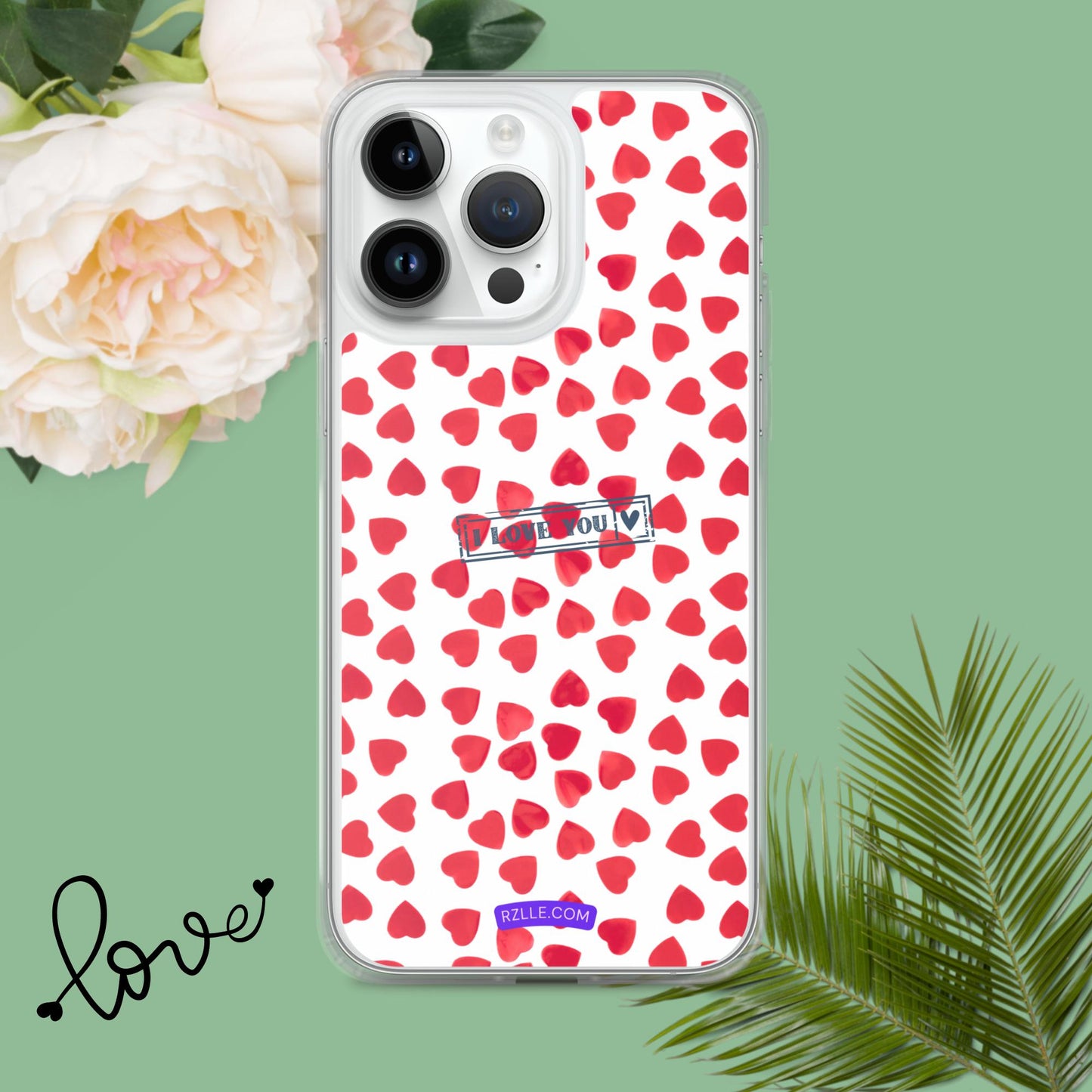 Little Red Hearts Clear Phone Case for iPhone®