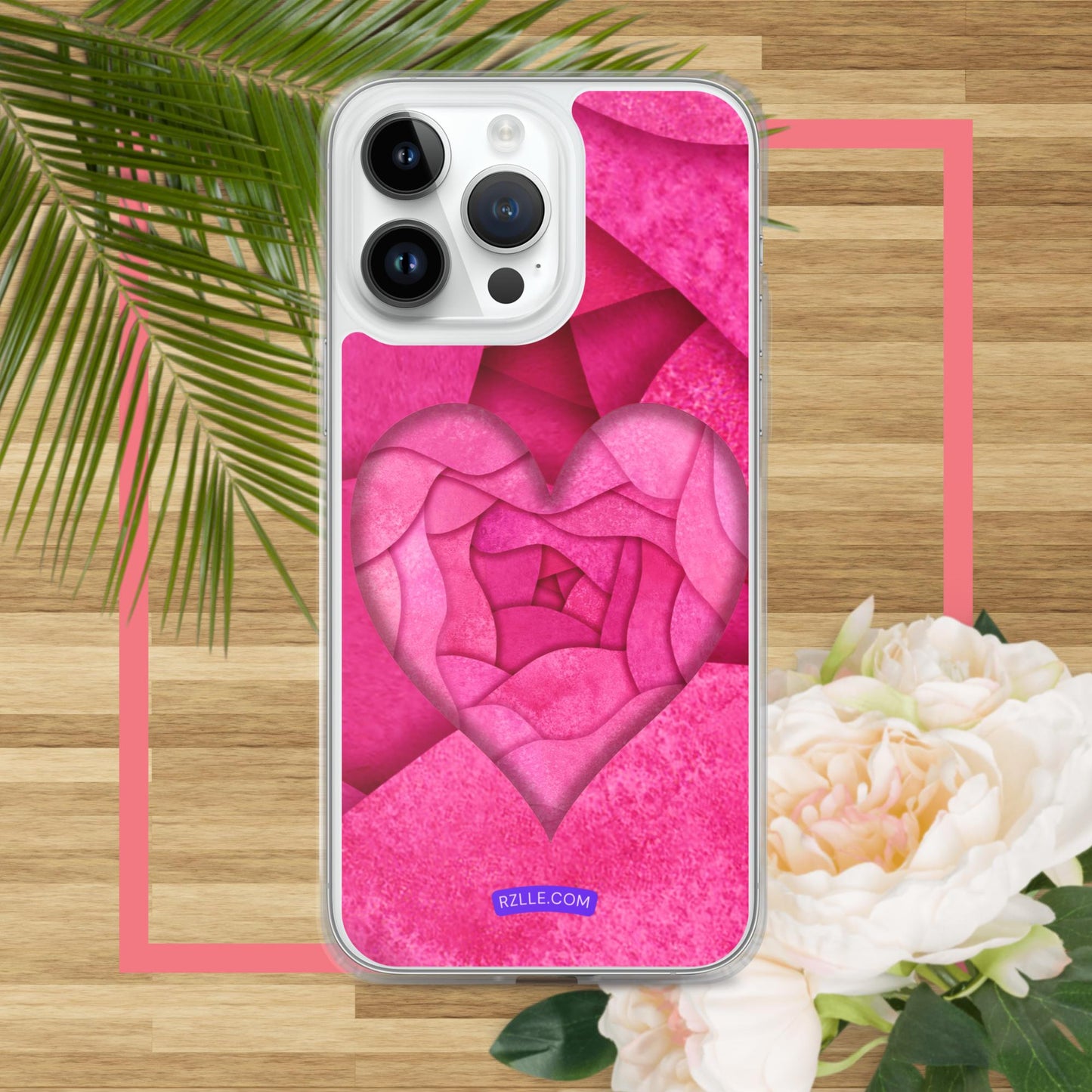 Pink Paper Hearts  Clear Phone Case for iPhone®