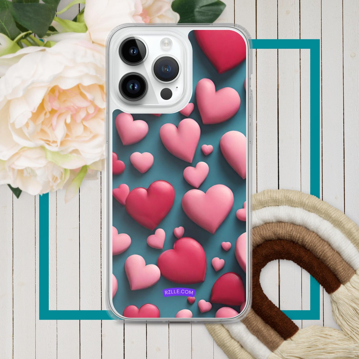 Clay Hearts Clear Phone Case for iPhone®