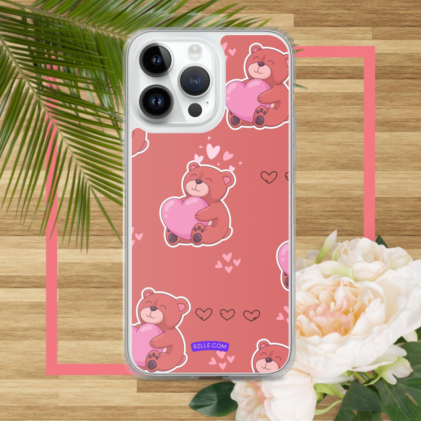 Bear Hug  Heart Clear Phone Case for iPhone®