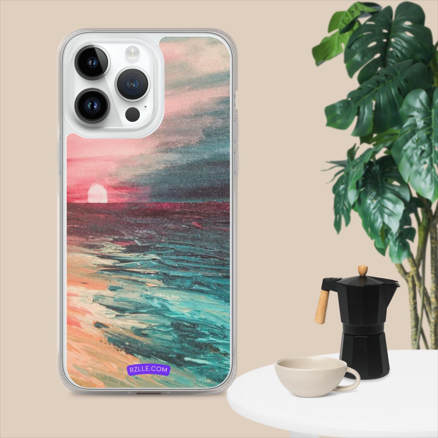 Watercolor Sunset Painting Clear Case for iPhone®