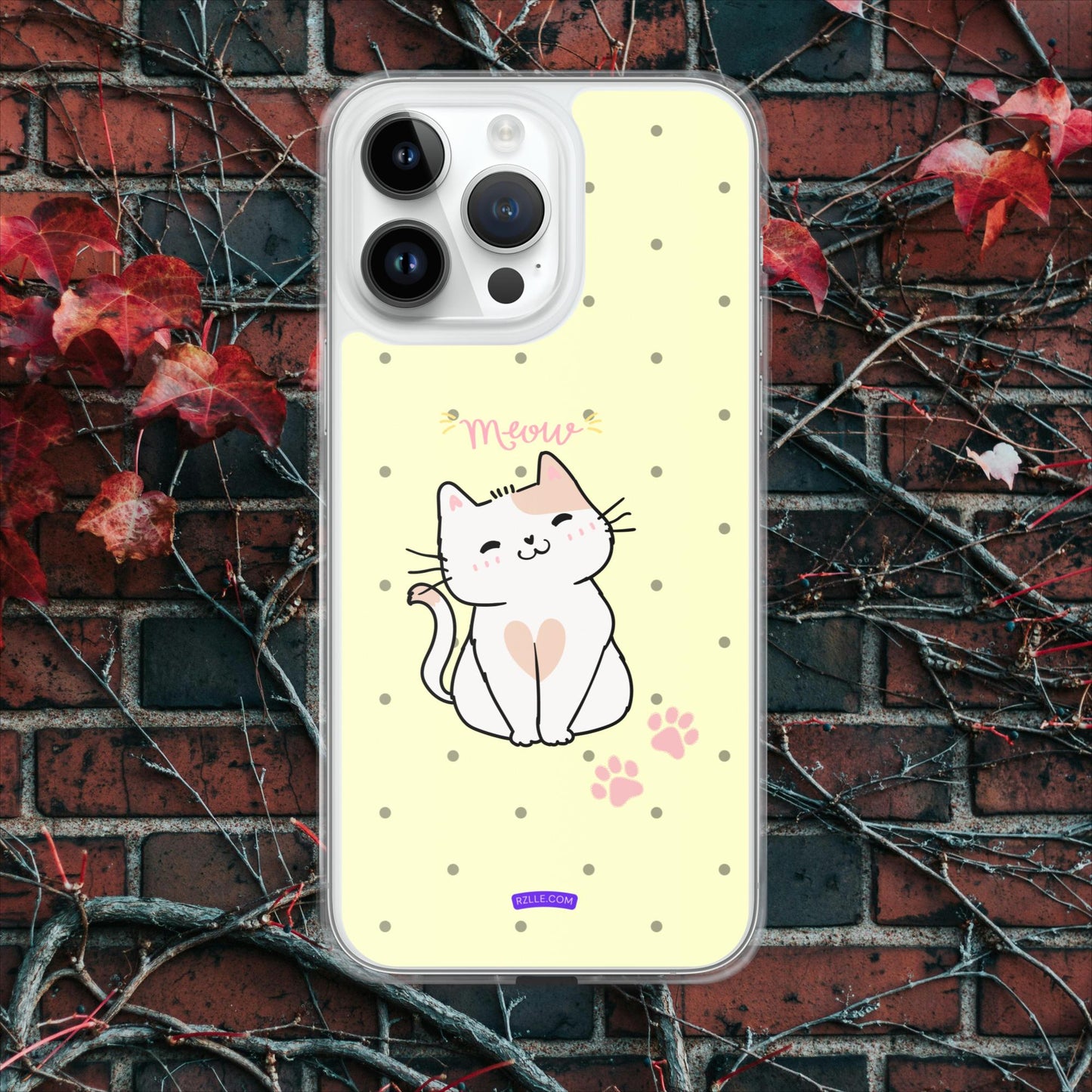 Cute White Cat Clear Case for iPhone®