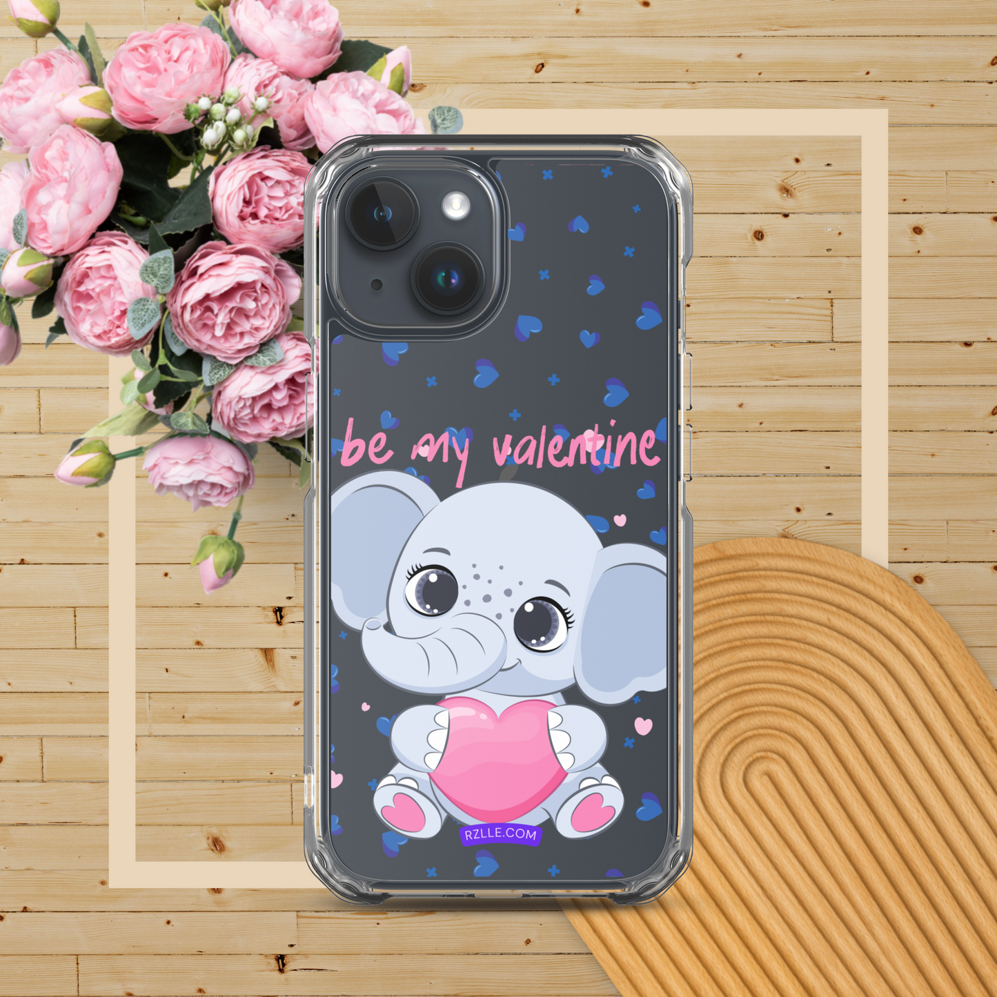 Cute Elephant Be My Valentine Clear Phone Case for iPhone®