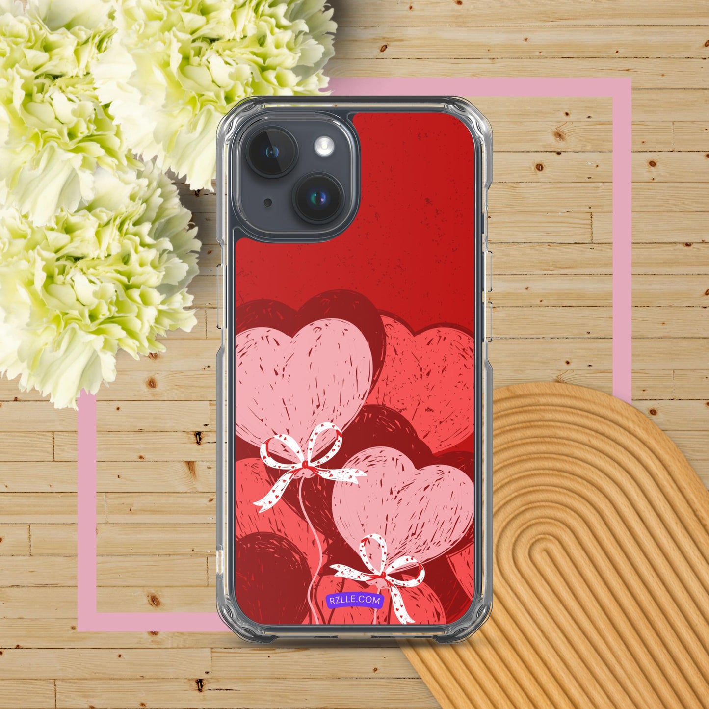 Hearts With Bows Clear Phone Case for iPhone®