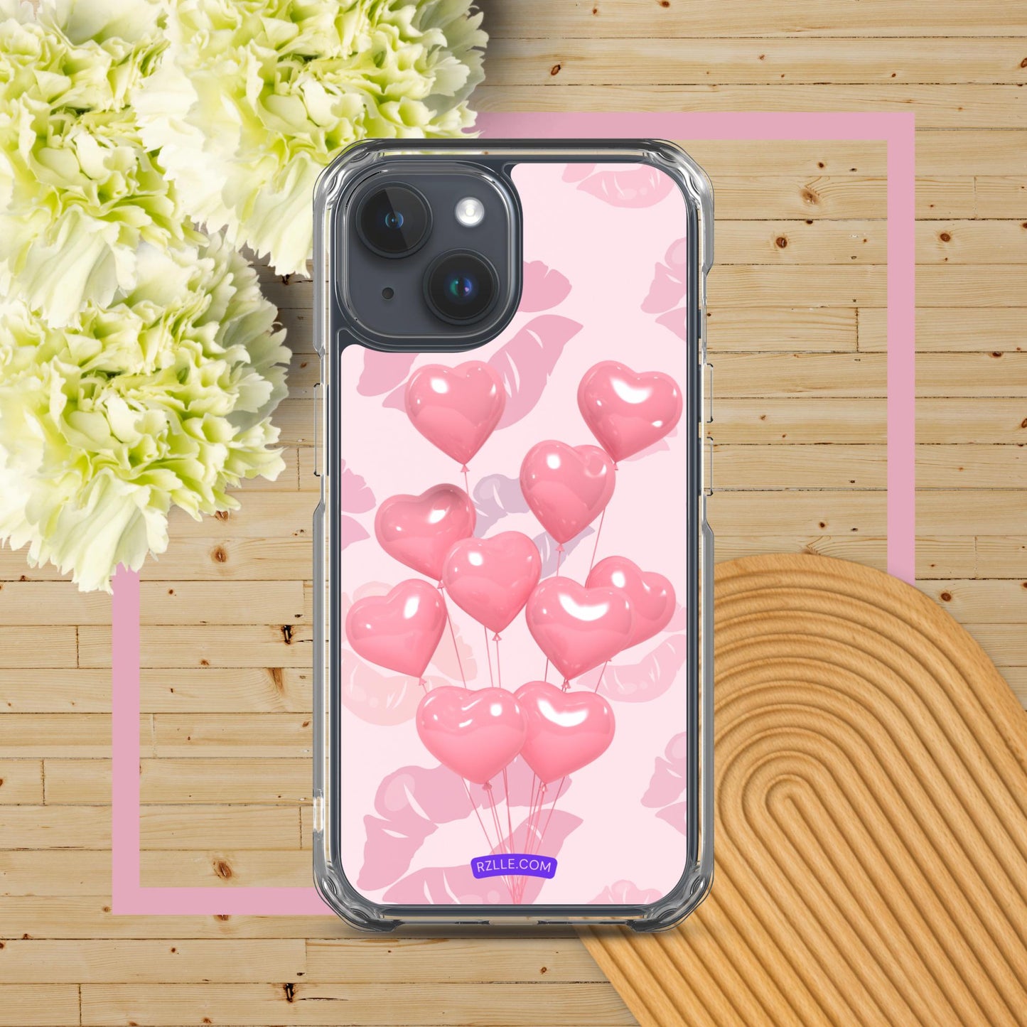 Pink Balloon Hearts Clear Phone Case for iPhone®