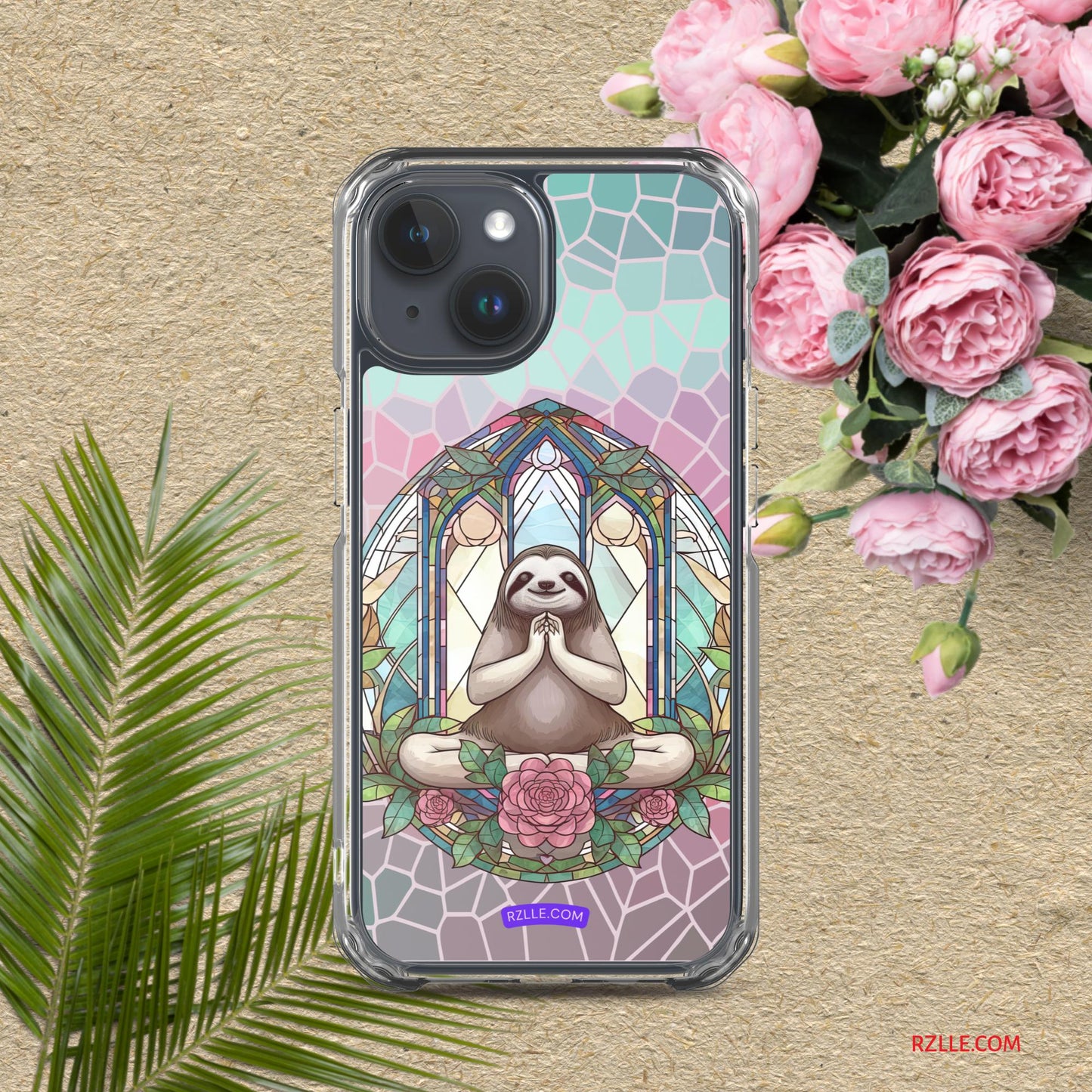 Sloth Stained Glass Clear Phone Case for iPhone®