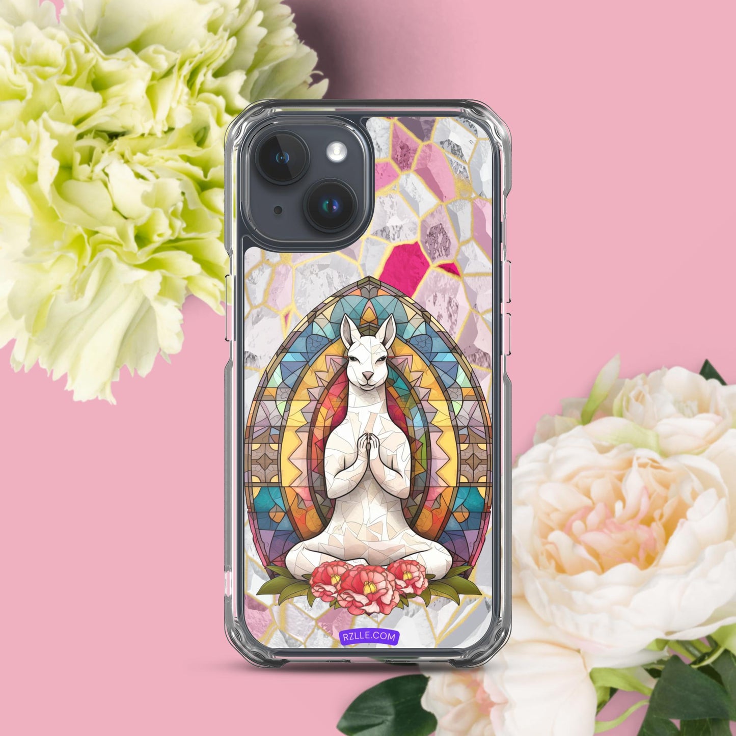 Kangaroo Stained Glass Clear Phone Case for iPhone®