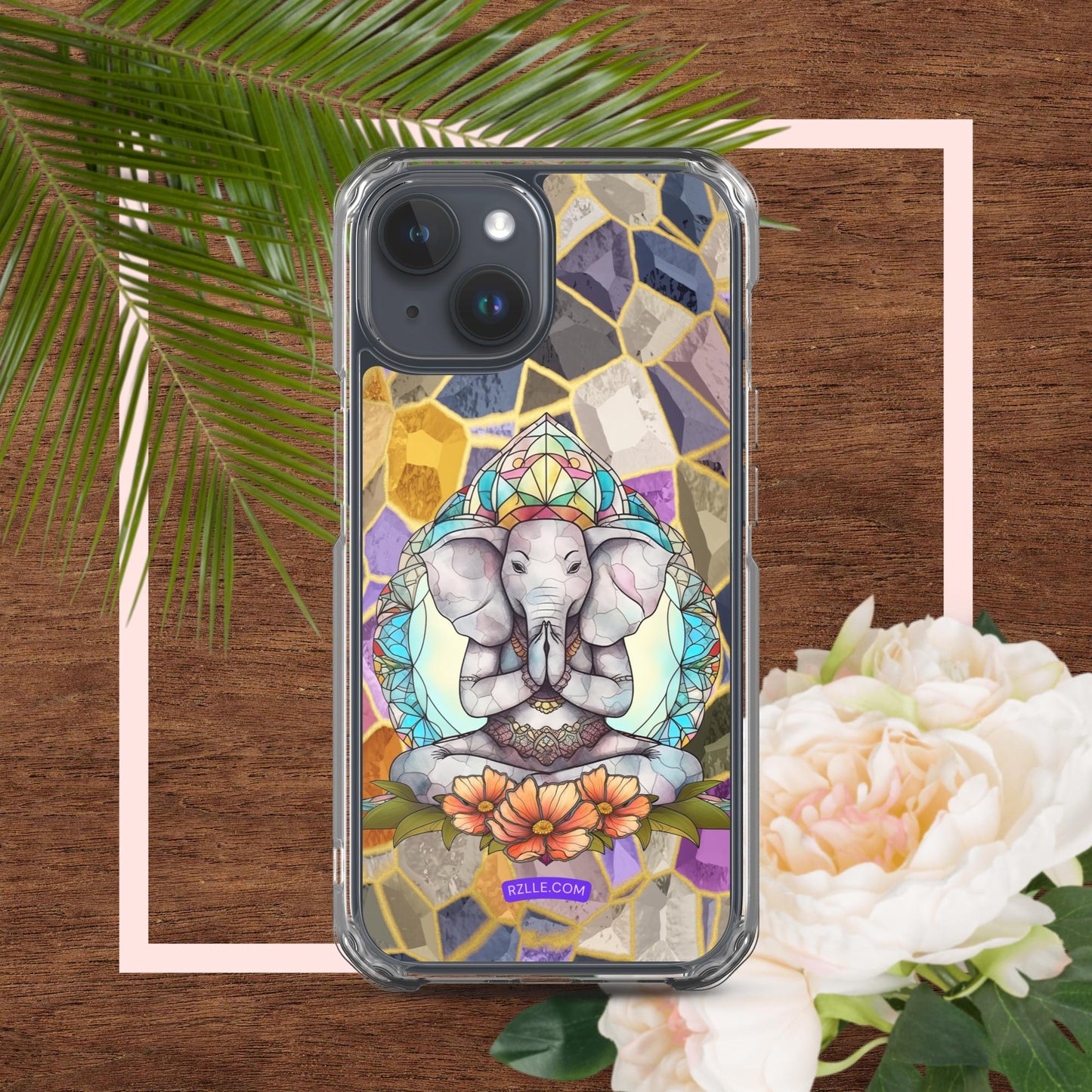 Zen Elephant Stained Glass Clear Phone Case for iPhone®