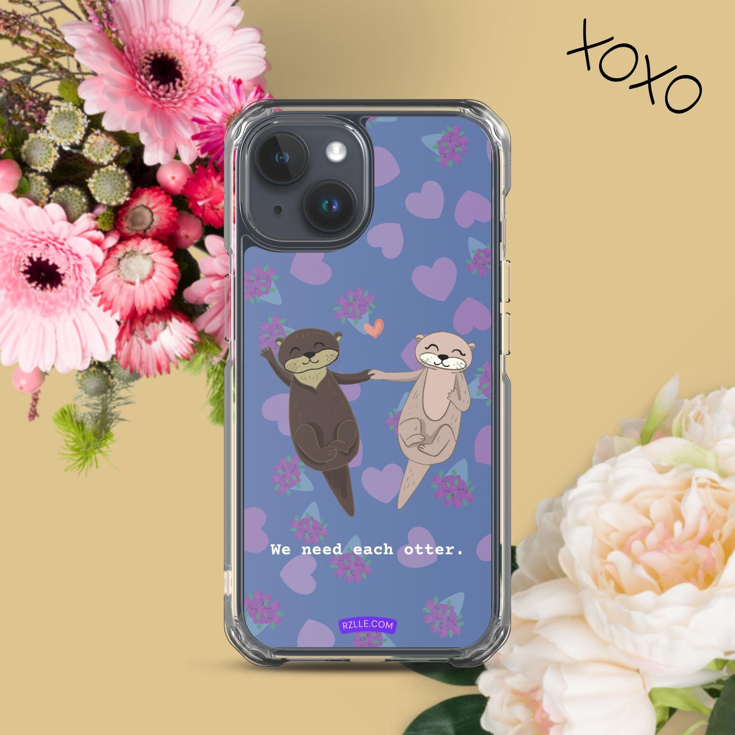 Cute Otters Clear Phone Case for iPhone®