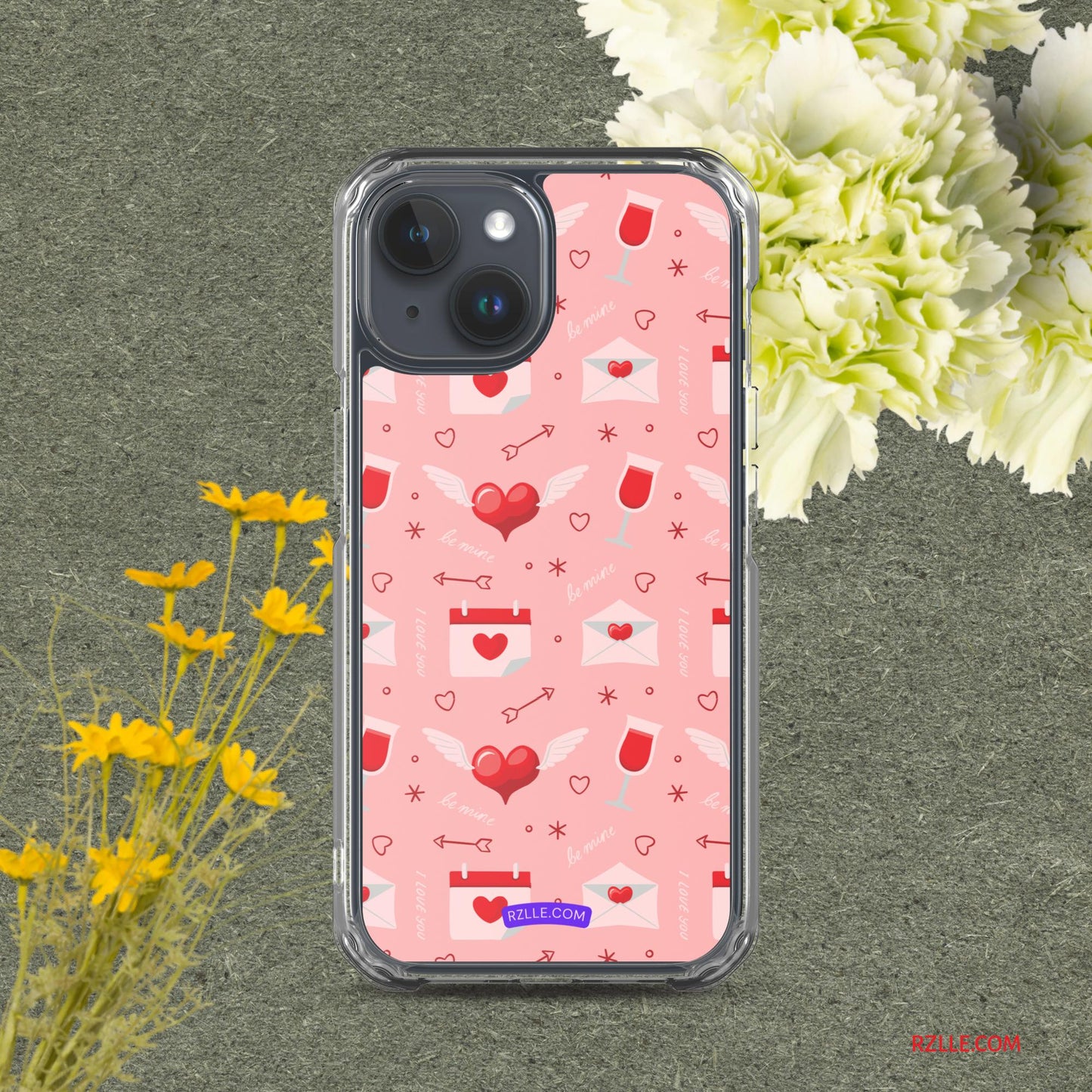 Red Flying Hearts Clear Phone Case for iPhone®