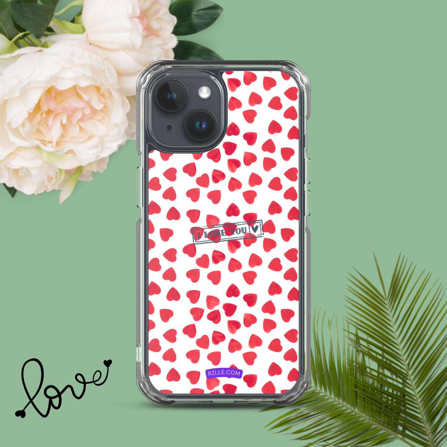 Little Red Hearts Clear Phone Case for iPhone®