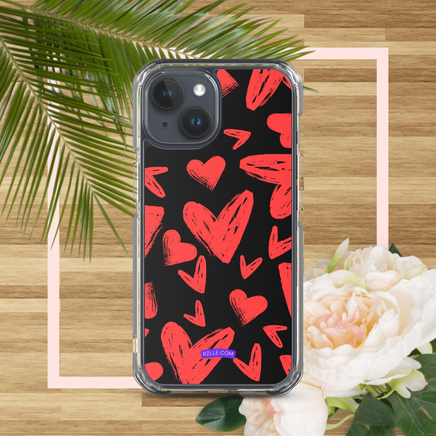 Funky Red Hearts  Clear Phone Case for iPhone®