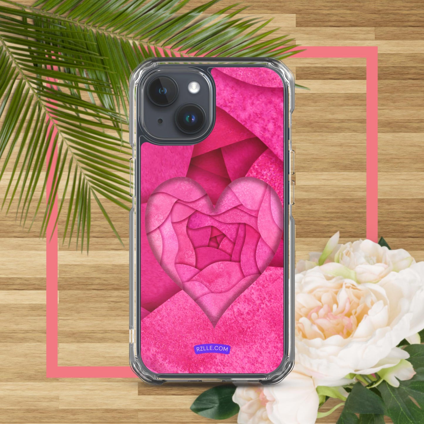 Pink Paper Hearts  Clear Phone Case for iPhone®