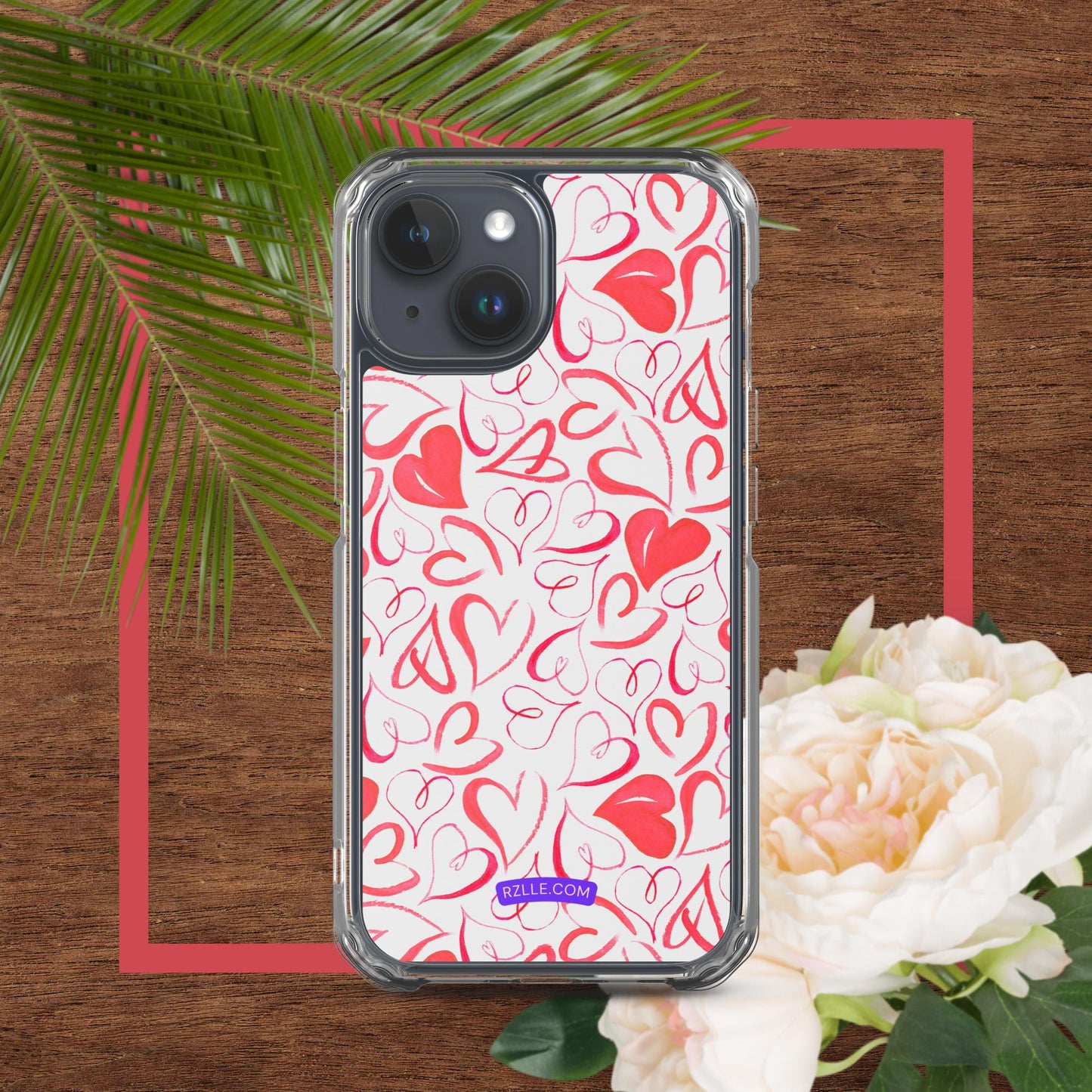 Watercolor Hearts Clear Phone Case for iPhone®