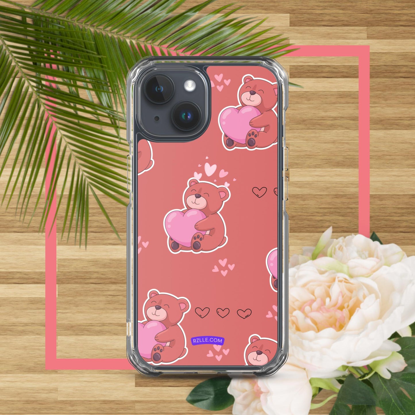 Bear Hug  Heart Clear Phone Case for iPhone®