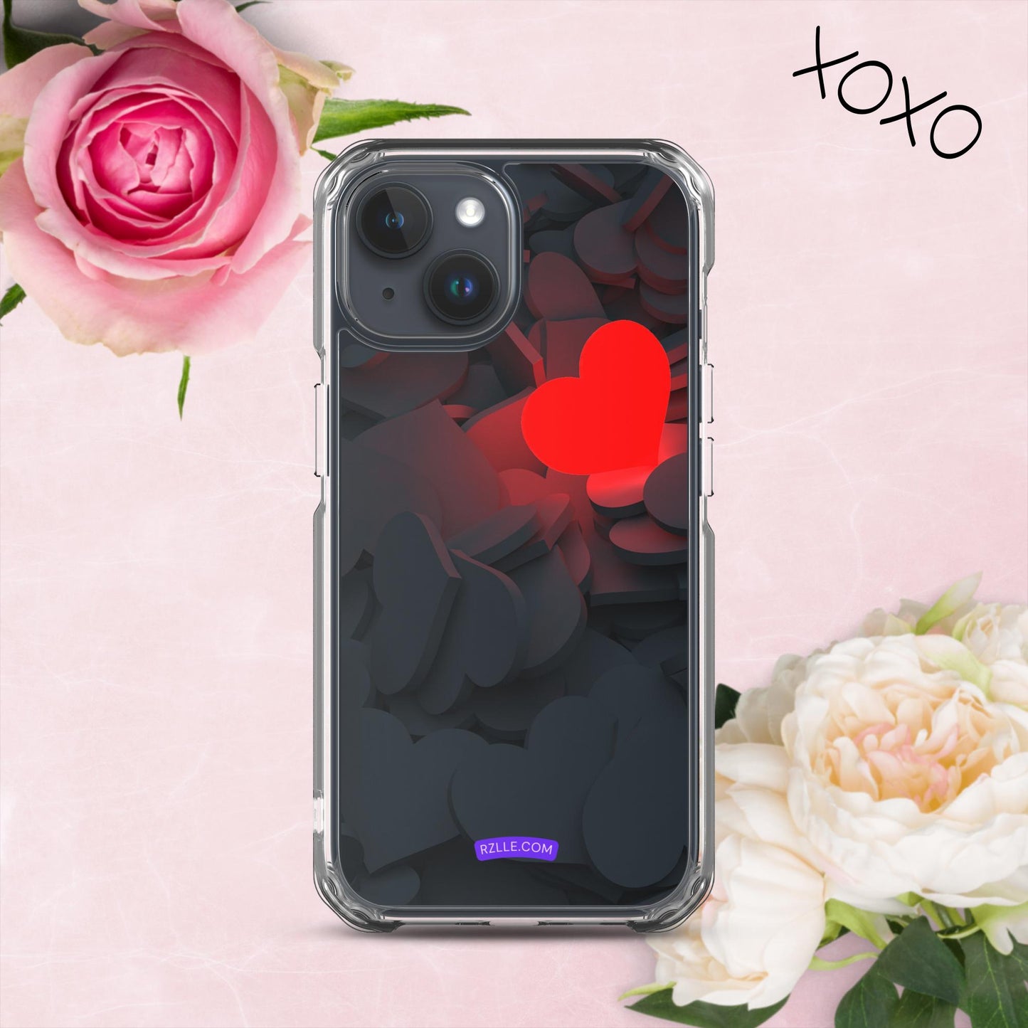 Glowing Heart Clear Phone Case for iPhone®