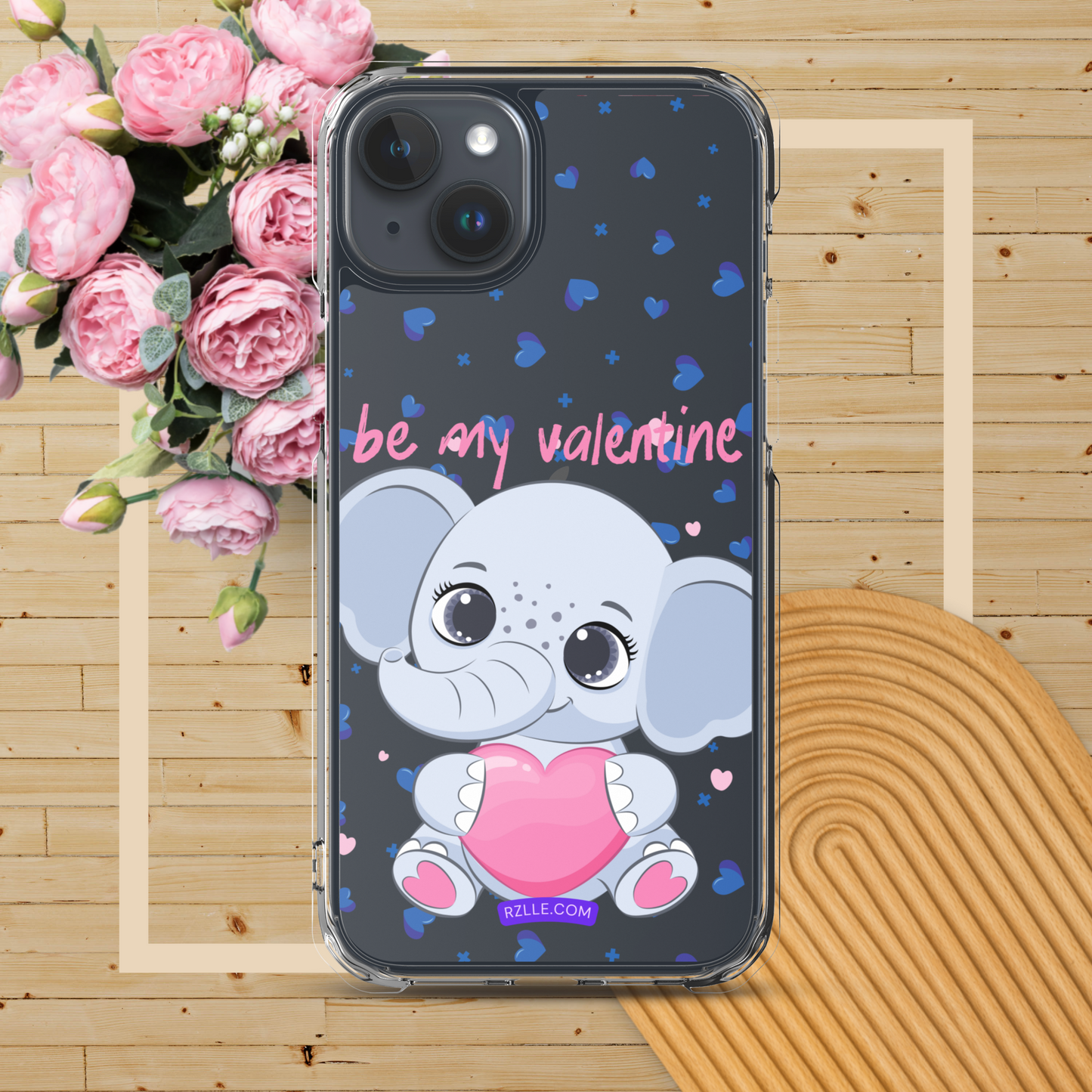 Cute Elephant Be My Valentine Clear Phone Case for iPhone®