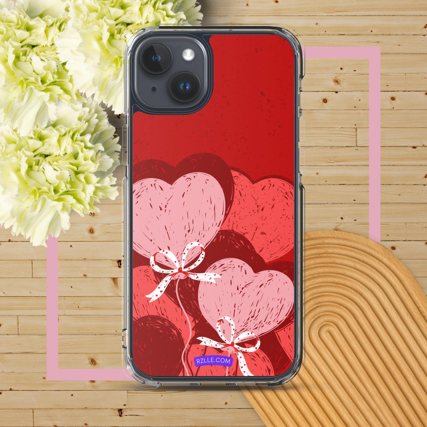 Hearts With Bows Clear Phone Case for iPhone®