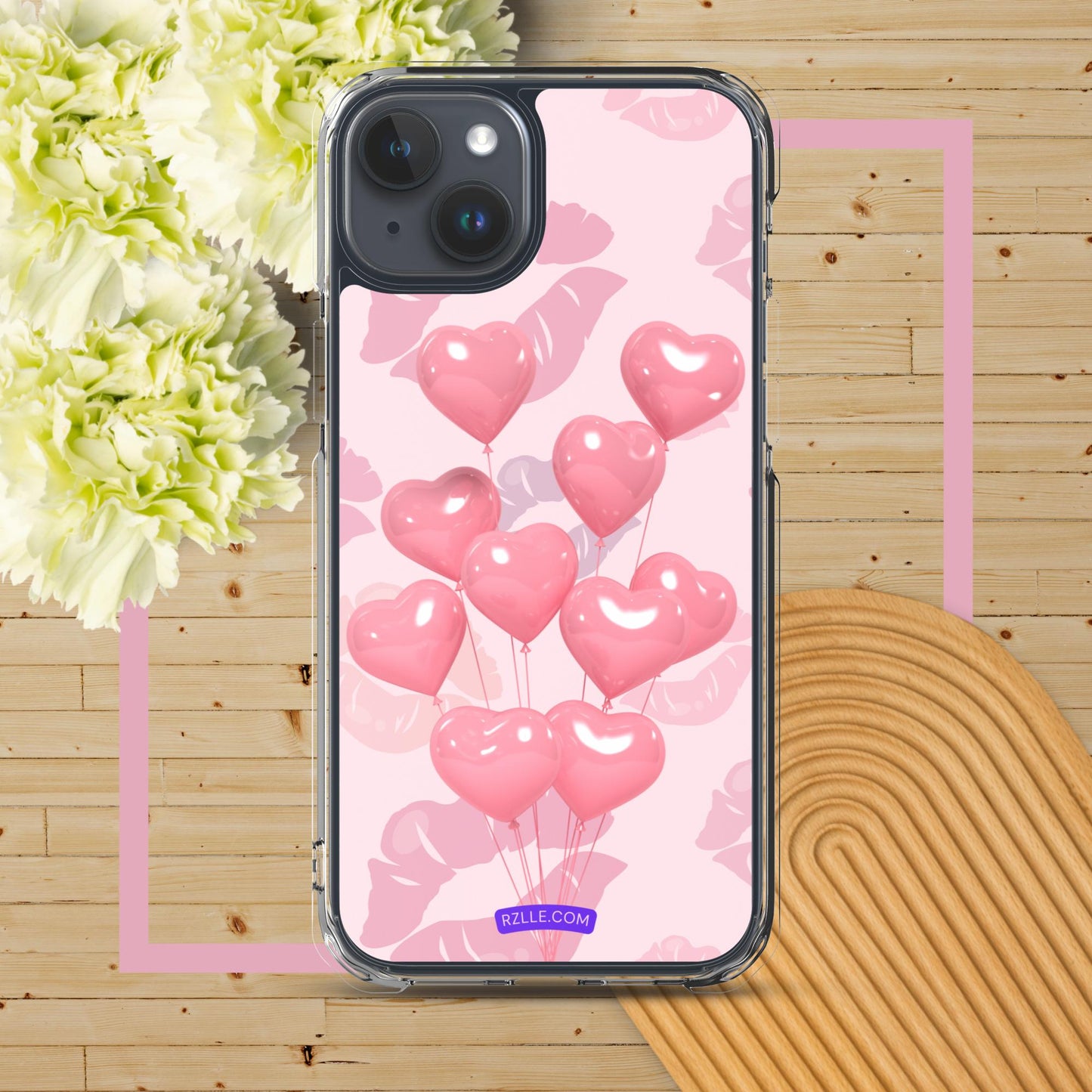 Pink Balloon Hearts Clear Phone Case for iPhone®