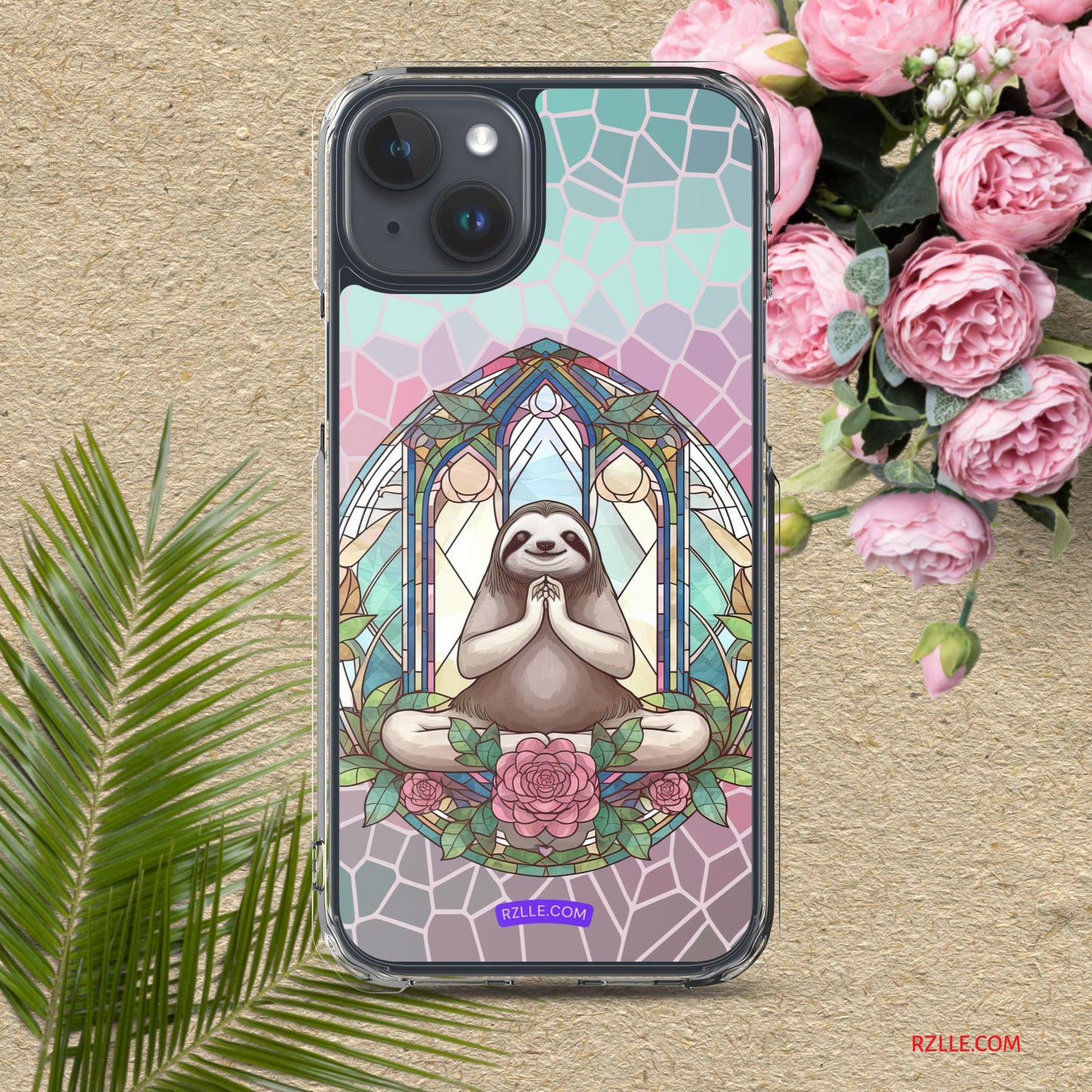 Sloth Stained Glass Clear Phone Case for iPhone®