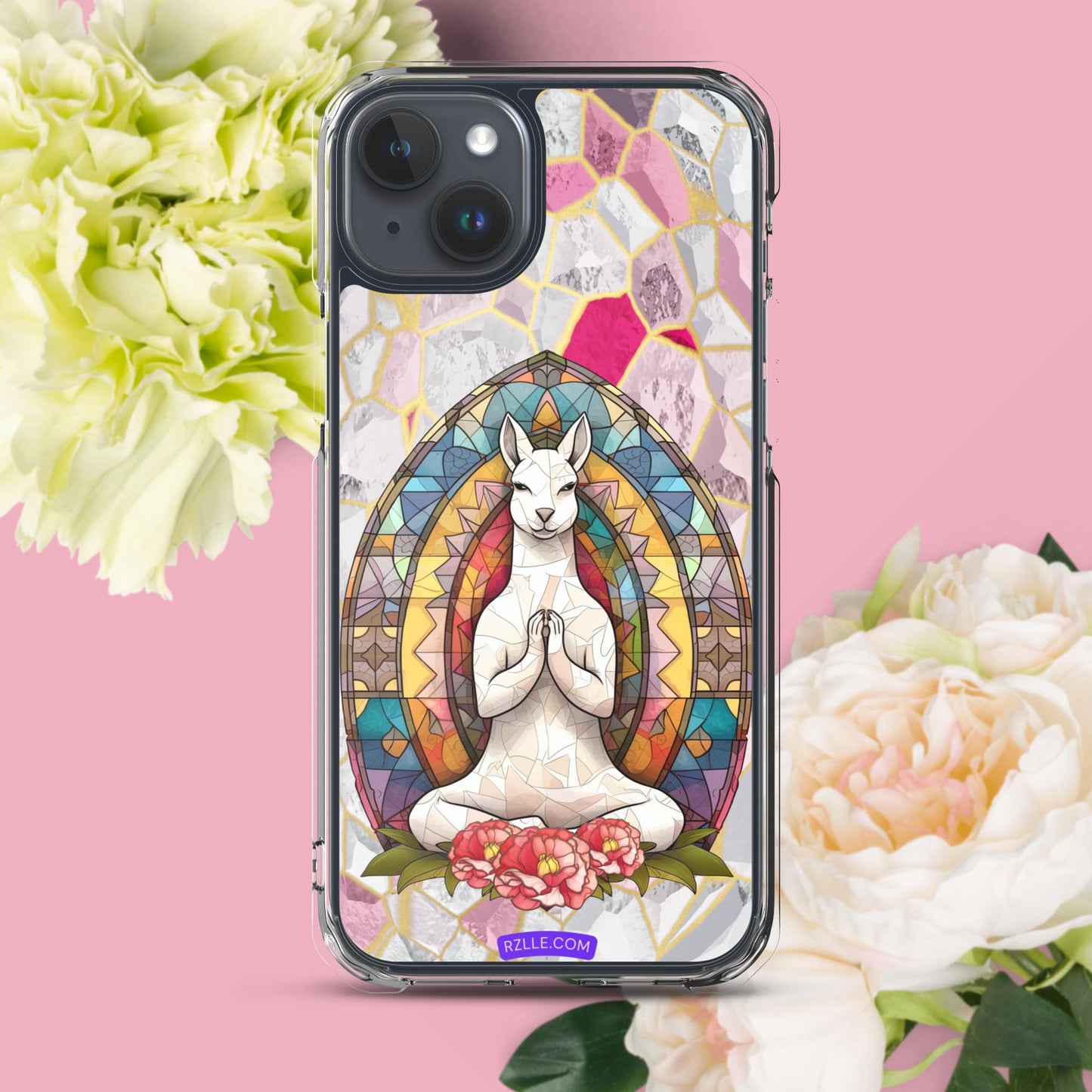 Kangaroo Stained Glass Clear Phone Case for iPhone®