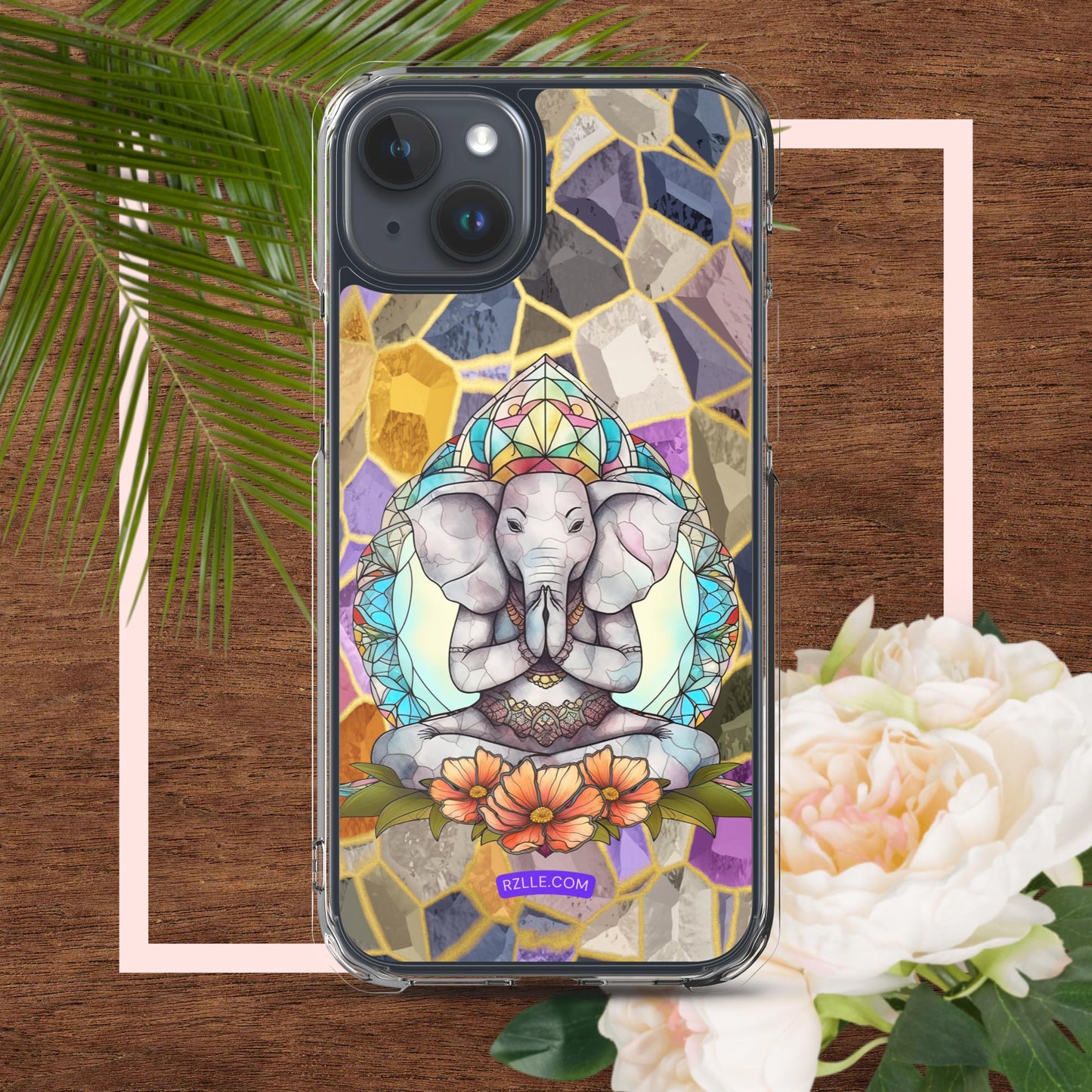 Zen Elephant Stained Glass Clear Phone Case for iPhone®