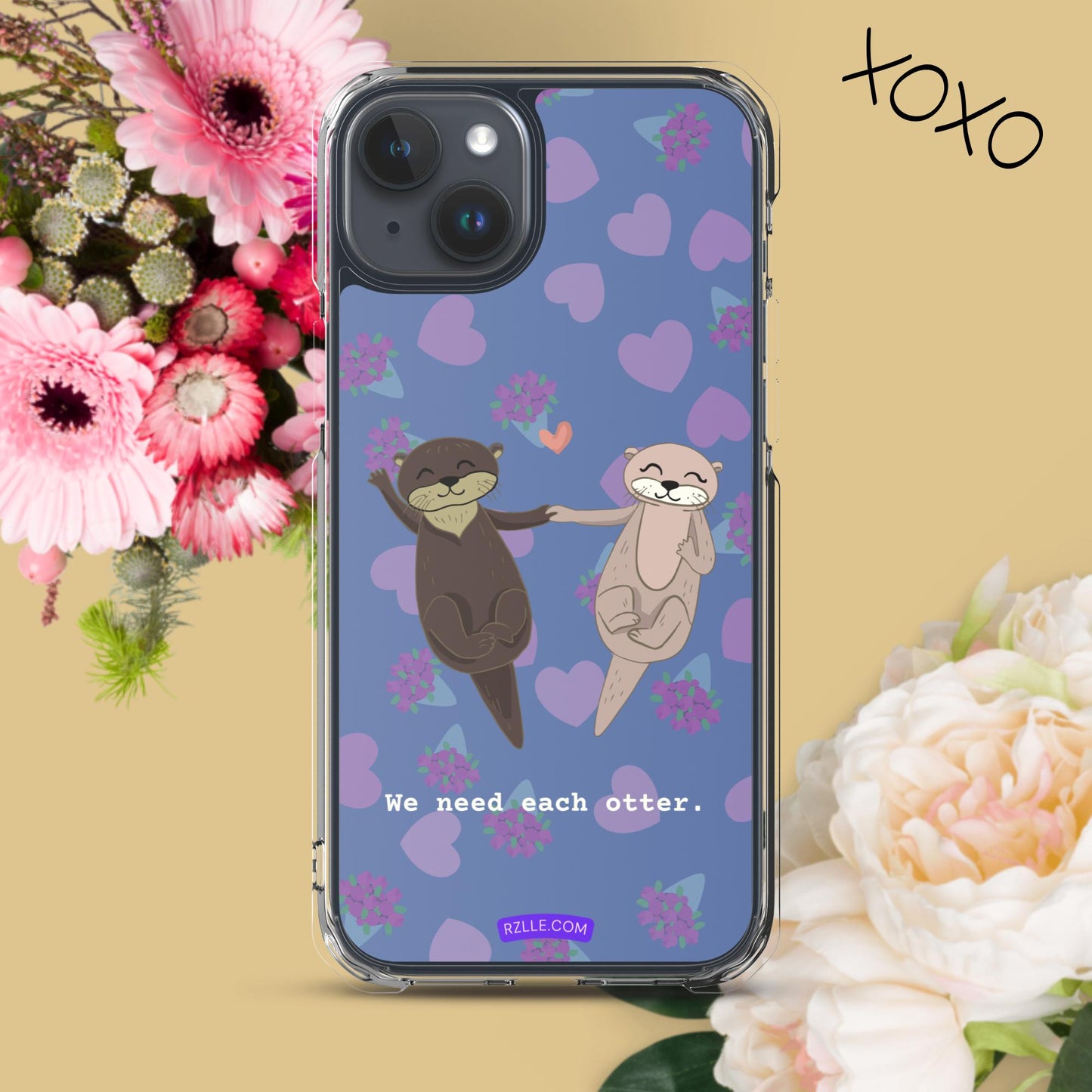 Cute Otters Clear Phone Case for iPhone®