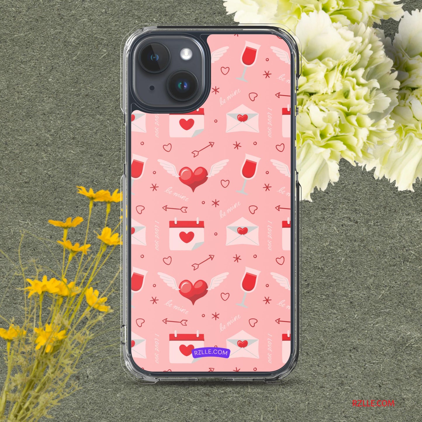 Red Flying Hearts Clear Phone Case for iPhone®