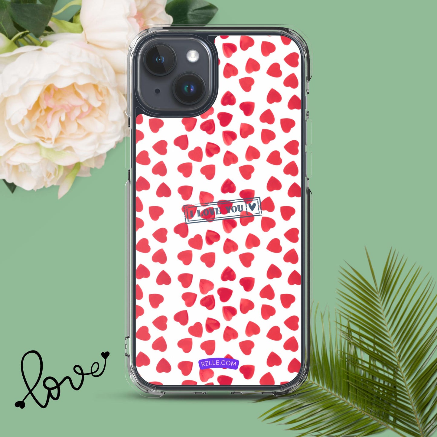 Little Red Hearts Clear Phone Case for iPhone®