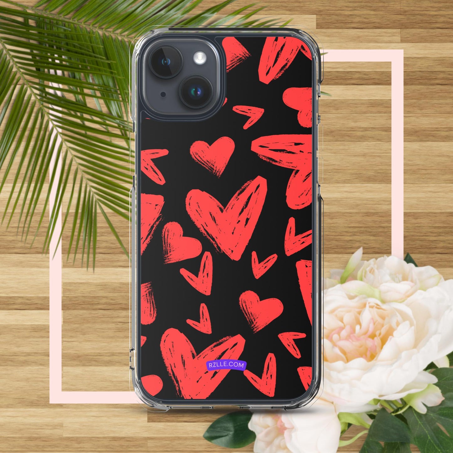 Funky Red Hearts  Clear Phone Case for iPhone®