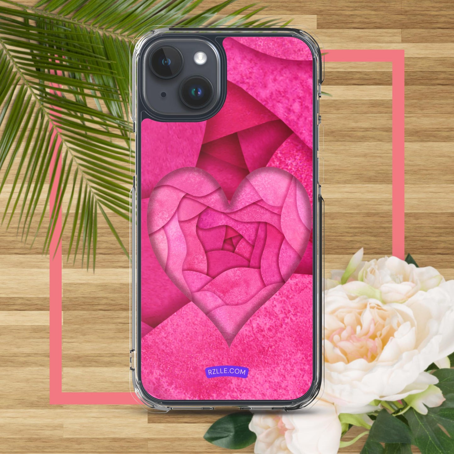 Pink Paper Hearts  Clear Phone Case for iPhone®